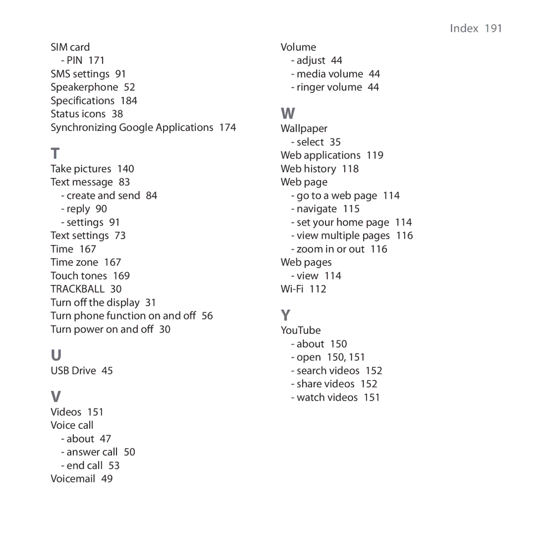 HTC DREA160 user manual Trackball  